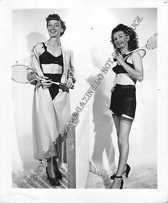Adult Vintage B&W Photo 4x5 Beautiful Pinup Lesbians Posing Nude Together 234HU