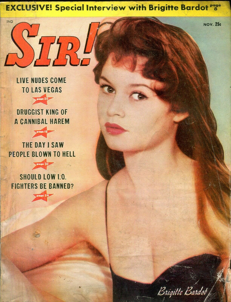 Sir! Vintage Magazine Brigitte Bardot November 1958 122319lm-ep