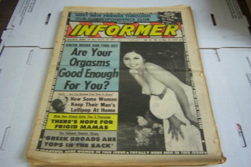 National Informer Adult Magazine "Are Your Orgasms Good Enough for You?" Vol.26 #21 November 24, 1974