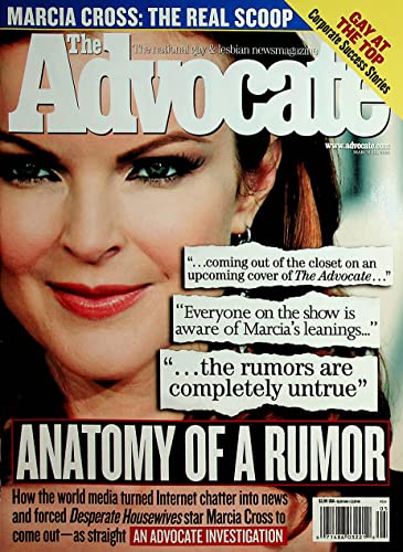 The Advocate Gay Men's Magazine Covergirl Marcia Cross March 15,2005