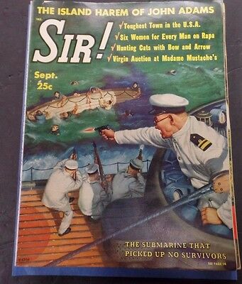 Sir! Adult Magazine Virgin Auction September 1958 vg 010116lm-ep