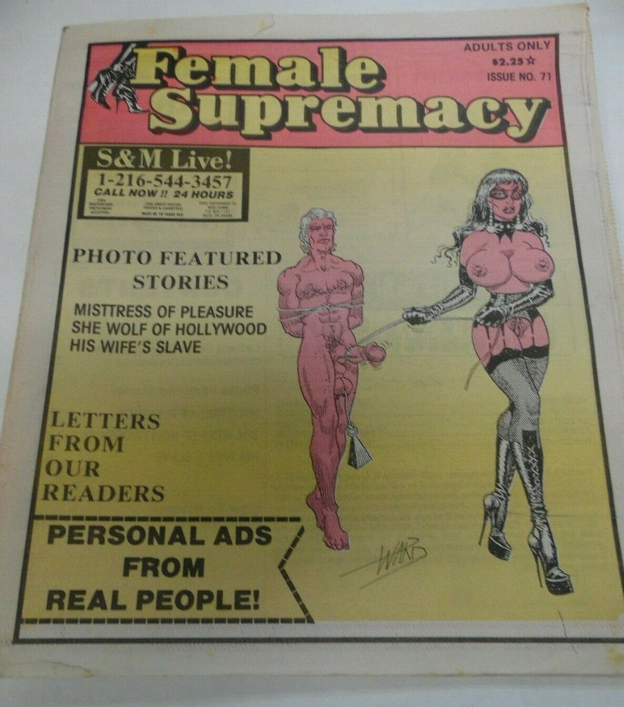 Female Supremacy Newspaper Mistress Of Pleasure #71 1990's 120719lm-ep