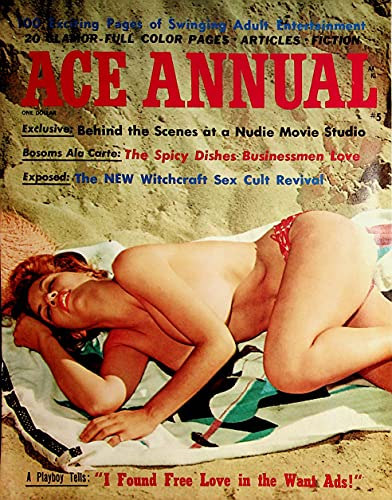 Ace Annual Men's Magazine Nell Shannon / Behind The Scenes At A Nude Movie Studio #5 1968