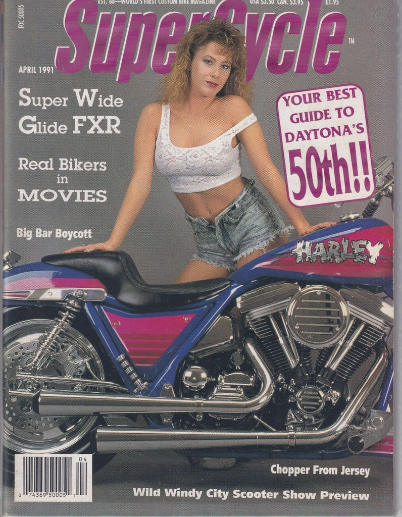 Supercycle Magazine Super Wide Glide FXR April 1991 013019REP