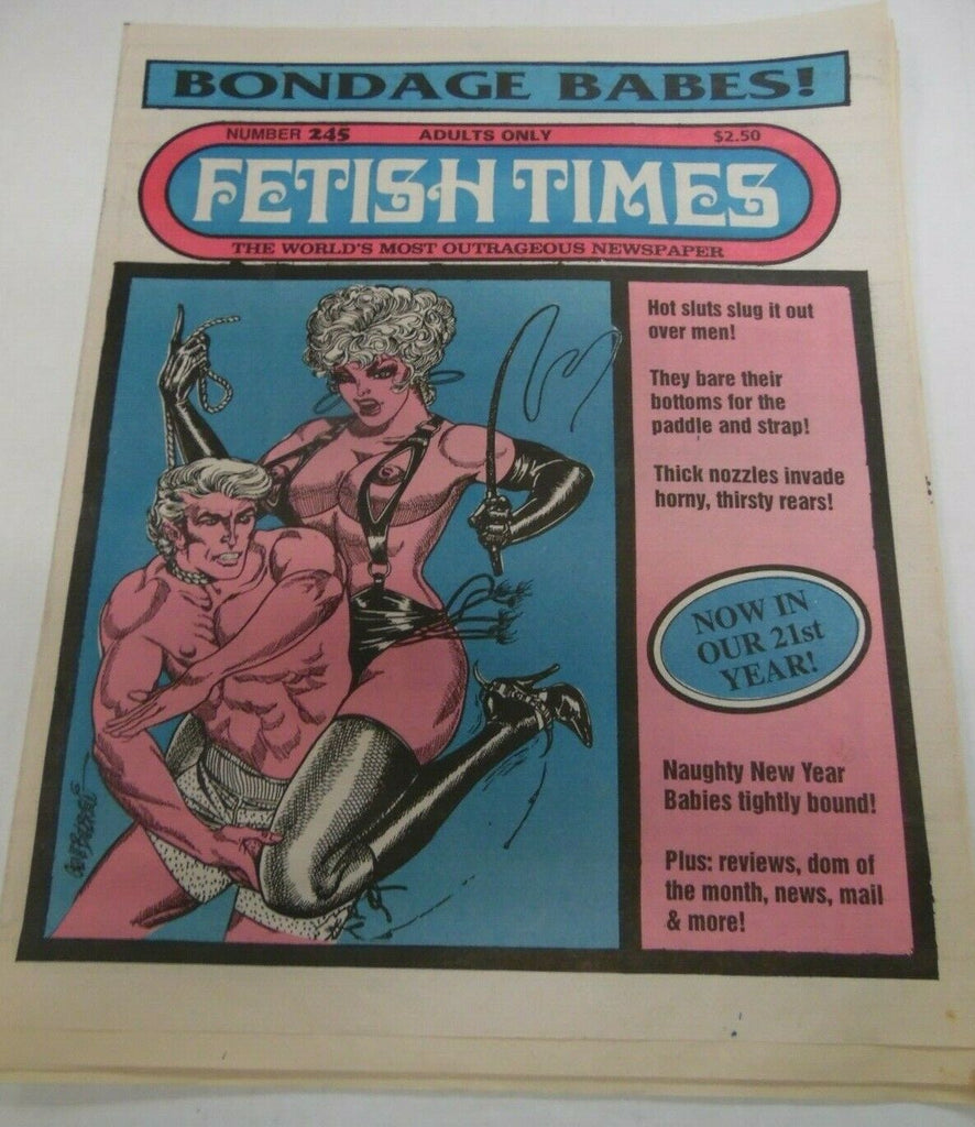 Fetish Times Newspaper Paddle and Strap #245 1990's 121719lm-ep