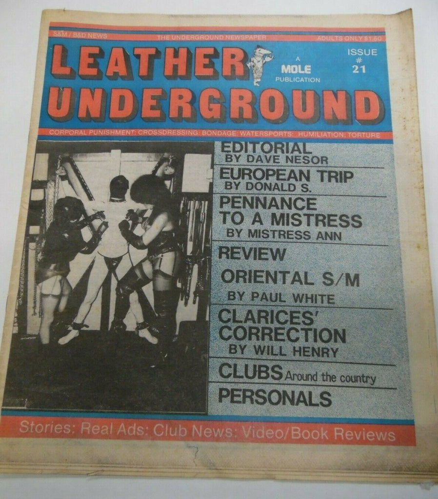 Leather Underground Newspaper Oriental S/M #21 1980's 122419lm-ep