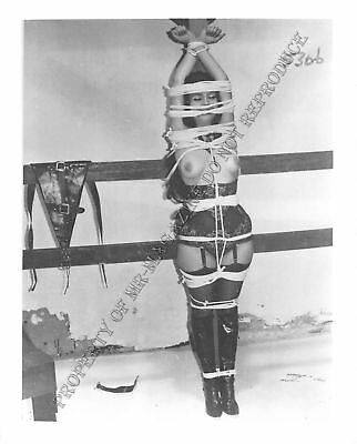 Adult Vintage B&W Photo 4x5 Bondage Beautiful Brunette Bound & Dominated 79WL