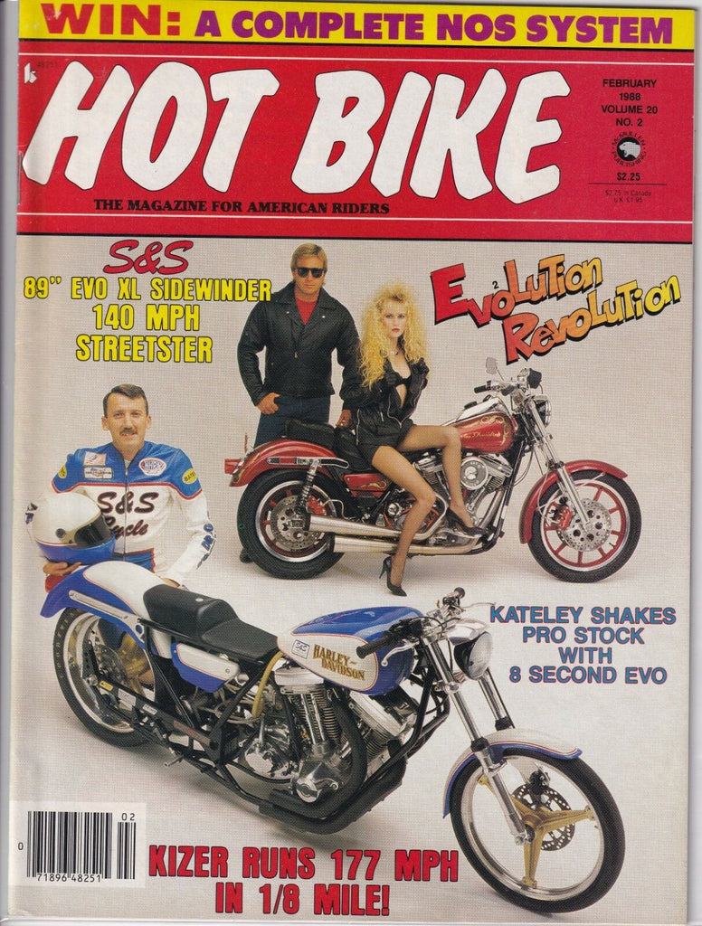 Hot Bike Magazine '89 Evo XL Sidewinder Kateley February 1988 012919REP