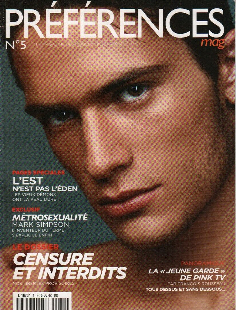 Preferences Mag Rare French Men's Gay #5 Nov/Dec 2004 Mark Simpson 030620AME