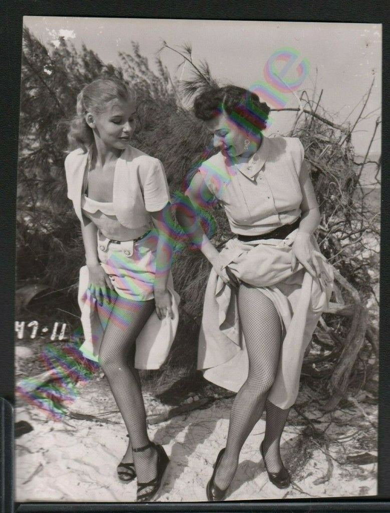 Vintage B&W Risque Pinup 3" x 4" Sexy Blonde and Brunette Cheesecake BC81