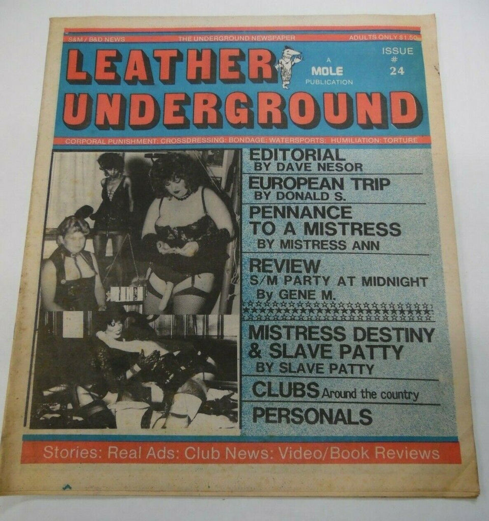 Leather Underground Newspaper Mistress Destiny #24 1980's 122419lm-ep