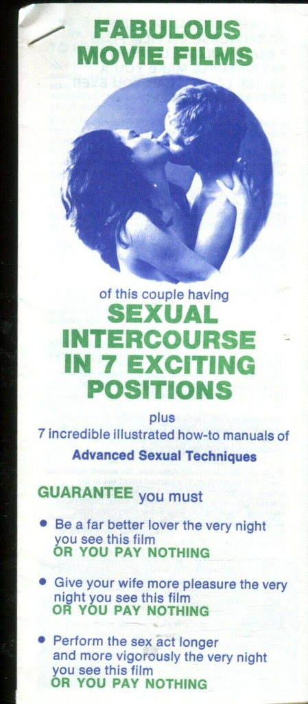 Fabulous Movie Films 7 Exciting Positions Brochure 1970's 100719lm-ep