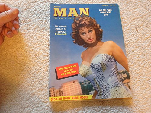 Modern Man Adult Magazine-february 1957-sophia Loren Cover