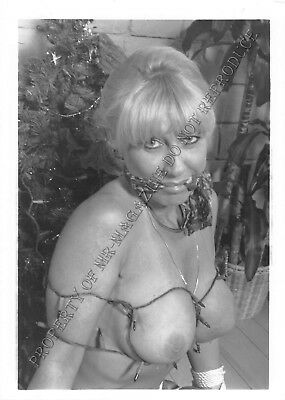 Adult Photo Vintage B&W 5x7 Bondage Busty Greta Carlson Bound Dominated 29YW