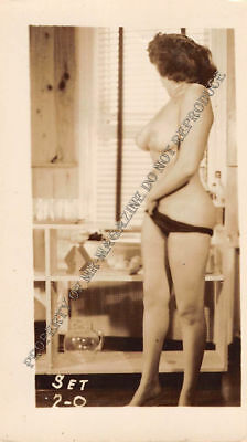 Adult Vintage B&W Photo 2.5x4 Sexy Pin Up Lesbians Undressing Strip Tease 71HR