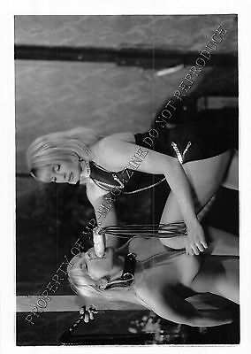 Adult 1990s B&W Photo 5x7 Bondage Beautiful Blonde Lesbian Bound Dominated 26PL