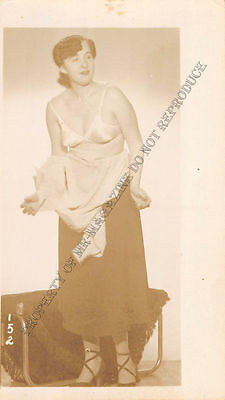 Adult B&W Photo 1940s/50s 2.5x4 Beautiful Brunette Seductively Undressing 75MH