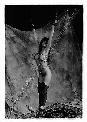 Adult 1990s B&W Photo 5x7 Bondage MILF Ashley Renee Chained & Suspended 17NE