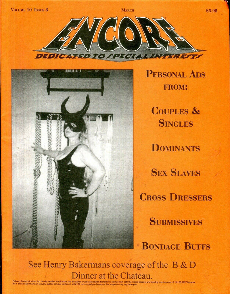 Encore Fetish Contacts Magazine Bondage Buffs vol.10 #3 March 112618lm-ep