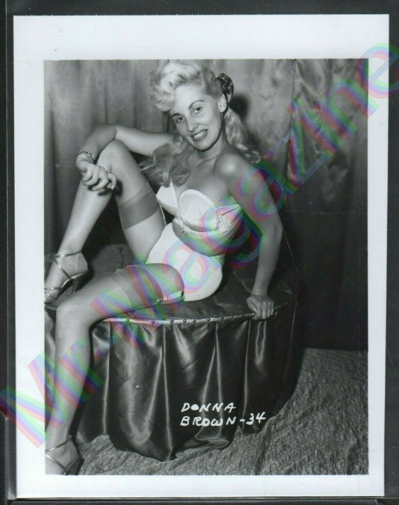 Vintage B&W Risque Pinup 4" x 5" Sexy Blonde Donna Brown Cheesecake BG35