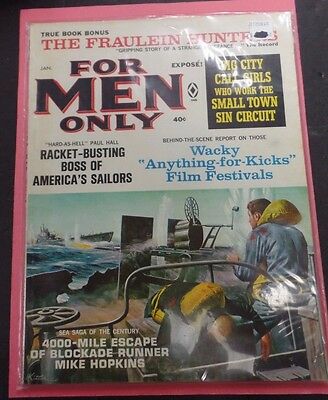 For Men Only Adult Magazine Call Girls January 1966 vg 122215lm-ep
