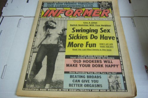 National Informer Adult Magazine "Swinging Sex Sickies Do Have More Fun" Vol.27 #8 February 23, 1975