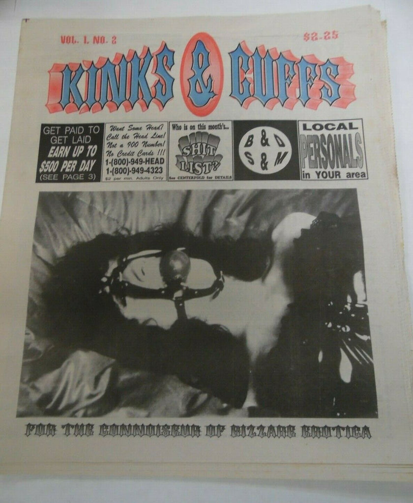 Kinks & Cuffs Newspaper Bizzare Erotica vol.1 #2 1990's 120719lm-ep