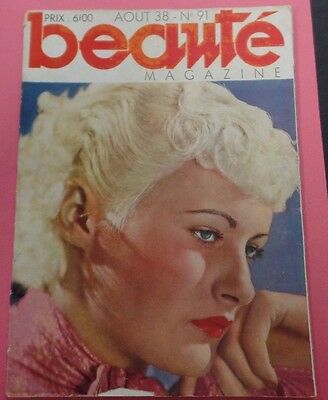 Beaute' Adult French Magazine #91 August 1938 121815lm-ep