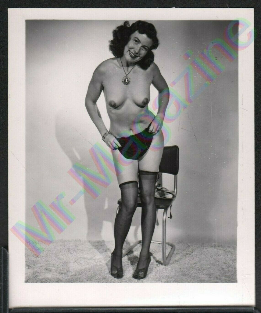 Vintage B&W Risque Pinup 4" x 5" Sexy Brunette Cheesecake BH6
