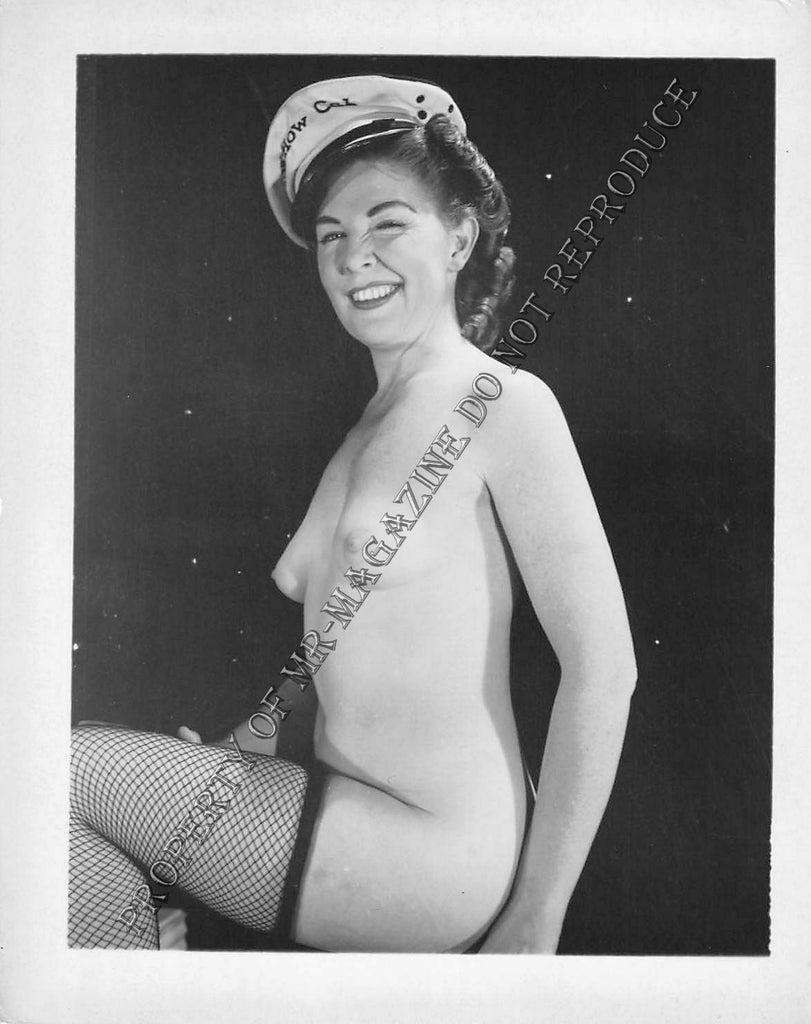 Adult Vintage 1950s B&W Photo 4x5 Sexy Brunette Nude Showing Tits PinUp 161FE