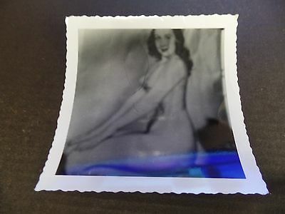 Amateur 1940s Original B&W 18+ Erotic Nude Busty Brunette Side Posing