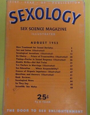 Sexology Adult Digest Sexual Deviates August 1953 Illustrated 070813lm-epa
