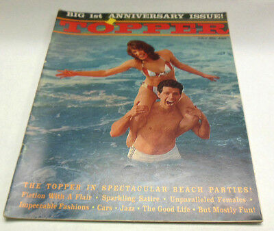 Topper Busty Adult Magazine Beach Parties! July 1962 vg 052614lm-ep