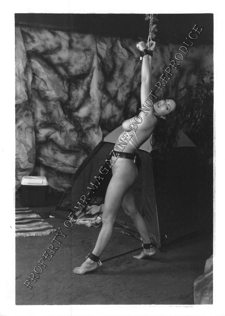 Adult Vintage B&W Photo 5x7 Bondage Sexy Brunette Tied Up Naked Dominated 95FP