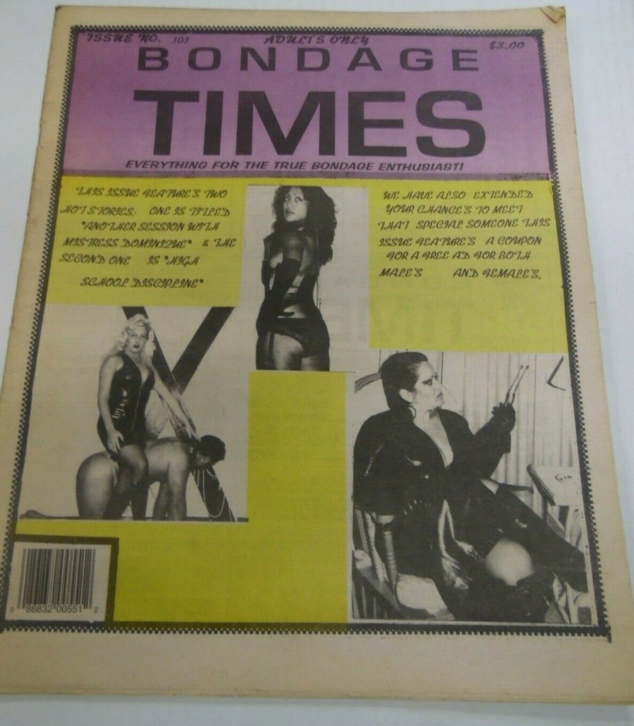 Bondage Times Newspaper Mistress Dominique #103 1990's 121419lm-ep