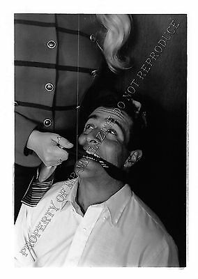 Adult 1990s B&W Photo 5x7 Bondage Blonde Tying Up Man and Dominating 166NT
