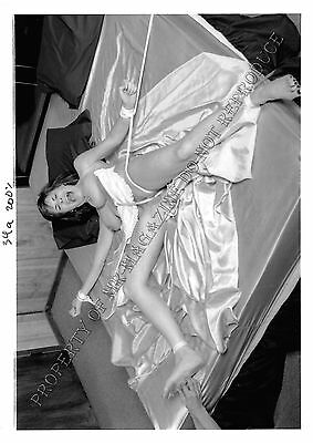 Adult 1990s B&W Photo 5x7 Bondage Ashley Renee Tied Up Feet Tickled Fetish 19JS