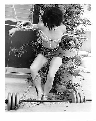 Adult Photo Vintage B&W 4x5 Bondage Beautiful Brunette Bound Dominated 72XU