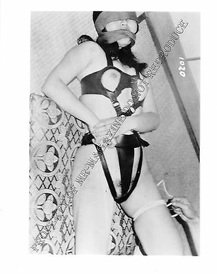 Vintage Adult B&W Photo 4x5 Bondage Beautiful Brunette Tied Up on Floor 110MD