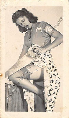 Adult B&W Photo 1940s/50s 2.5x4" Beautiful Brunette Posing in Clothing 4MF