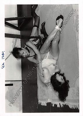 Adult 1990s B&W Photo 5x7 Bondage Beautiful Brunette Bound and Tickled 188PF