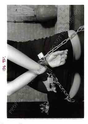 Adult Vintage B&W Photo 5x7 HOM Bondage Beautiful Brunette Bound/Dominated 67VL