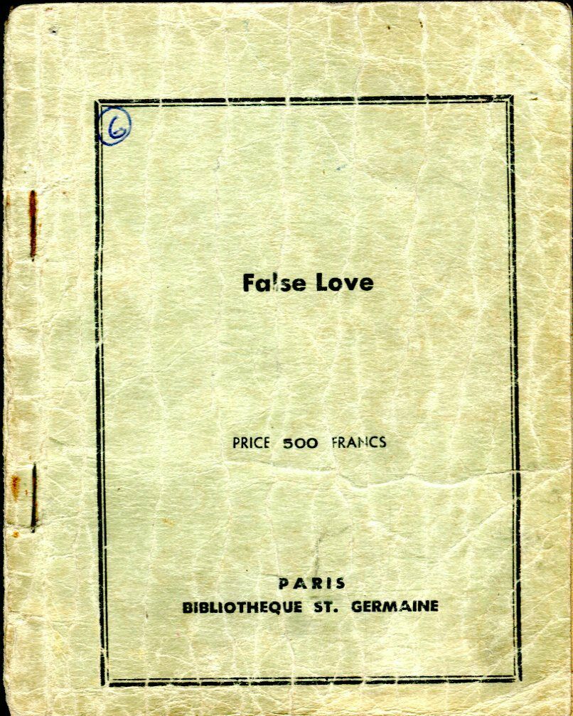 False Love Mini Novel Illustrated Paris 1950's 100719lm-ep