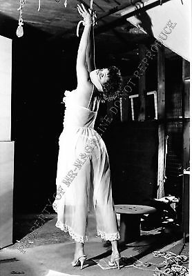 Adult Photo Vintage B&W 4x5 Bondage Beautiful Brunette Bound Dominated 179XU