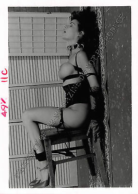 Adult 1990s B&W Photo 5x7 Bondage Busty MILF Ashley Renee Bound & Whipped 22NS