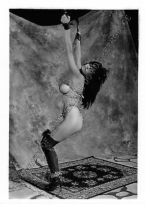 Adult 1990s B&W Photo 5x7 Bondage MILF Ashley Renee Chained & Suspended 8NE