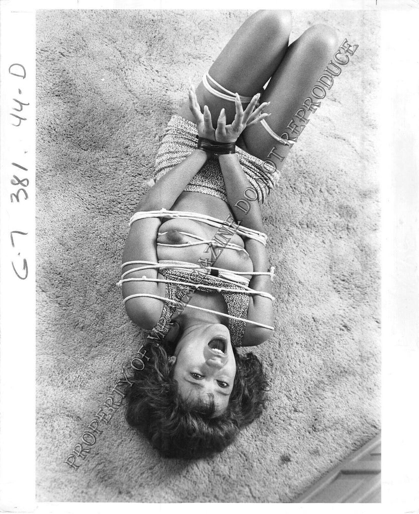 Adult B&W Photo 8X10 HOM Bondage Sexy Brunette Woman Tied Up and Dominated 16FR