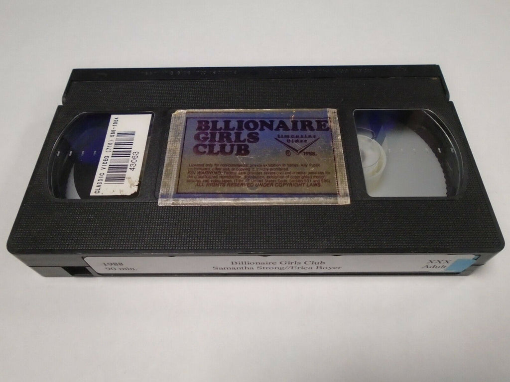 Billionaire Girls Club Samantha Strong Erica Boyer 1988 90m Adult VHS 022019AMP2