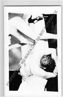 Adult Vintage B&W Postcard 3.5x5.5 Bondage Man Bound & Whipped by Woman 136HT