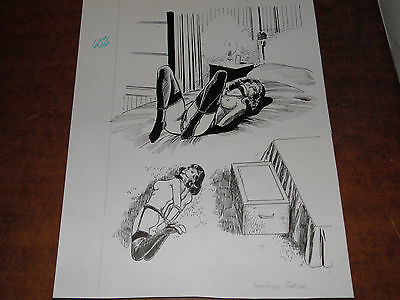 Original Adult Comic Tied up Bondage "Something Special" 14x11" w/COA